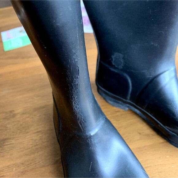 HUNTER Original Rain Boots US 2 EU 32 Big Kids Black High Gum Boot Rubber - Picture 3 of 15